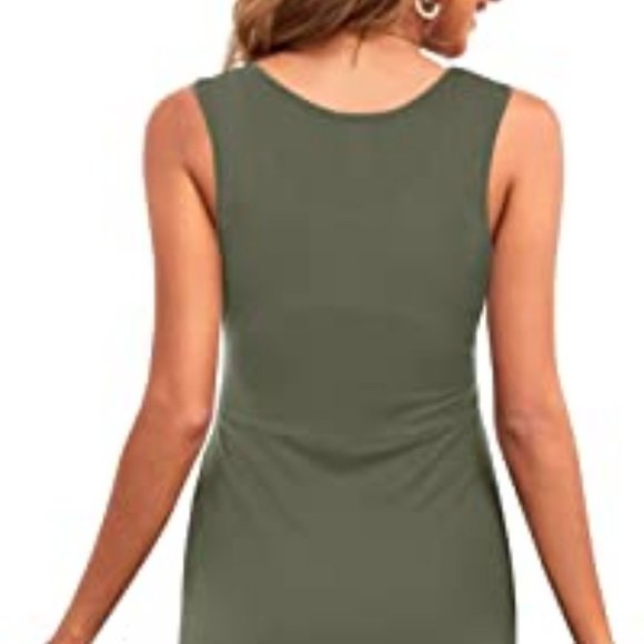 Womens Good Vibes Rainbow Sleeveless Maxi Dress Summer Casual Tank Dresses - Picture 3 of 4